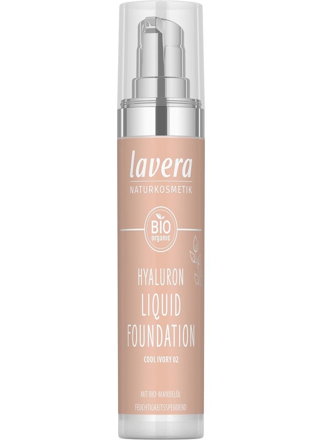 lavera Hyaluron Liquid Foundation - Cool Ivory 02 - Foundation Make Up with Hyaluron & Almond Oil for a Flawless Complexion - Face Make Up - PETA Certified - Vegan - Made in Germany - 1 Fl Oz - Image 1